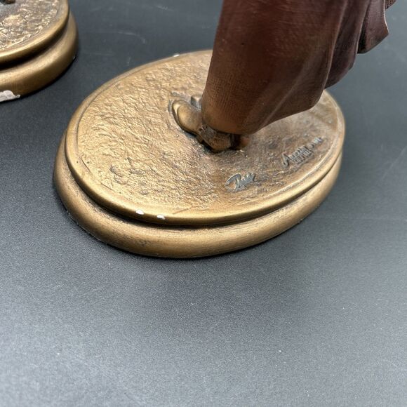 3 VTG Bronze Austin Sculpture Golf Figure Statue Woman Man Putting Boy Caddie - Picture 11 of 11